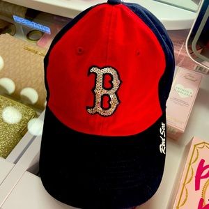 Boston Red Sox Hat with Sequin B 🧢 Red/Blue